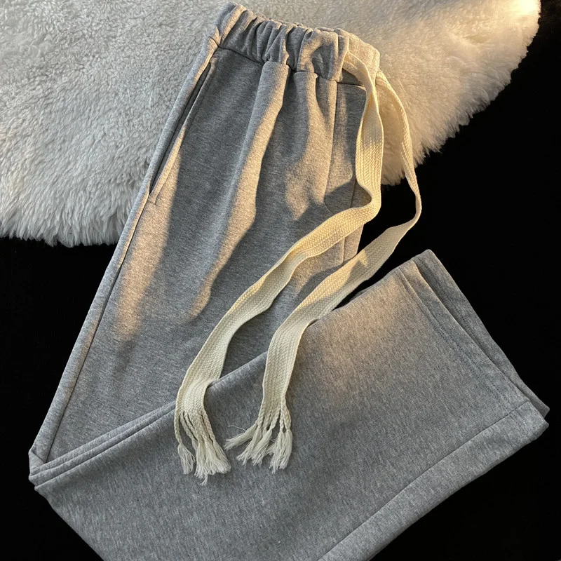 

pants women y2k 2021 korean fashion style vintage wide leg 90s plus size oversize high waist sweatpants aesthetic pantalone