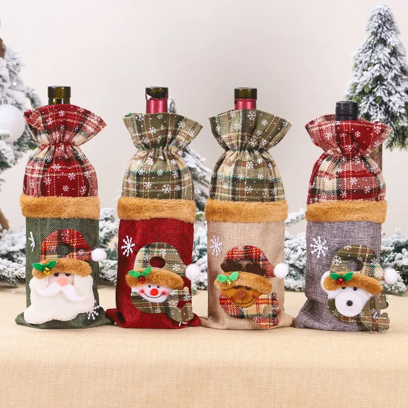 

Милые рождественские элементы, чехол для винной бутылки, Подарочная сумка, украшение для стола, продажа