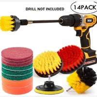 14Pcs Electric Drill Brush for Bathroom Tub Shower Tile Car All Purpose Cleaner Scrubbing Brushes Power Scrubber Cleaning Kit