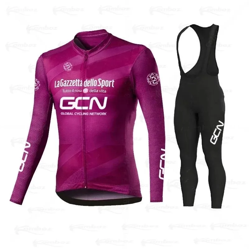 New Men GCN Spring 2021 Sport Cycling Jersey Autumn Mtb Clothing Summer Long Sleeve Triathlon Mountain Bike Bib Pant Set | Спорт и