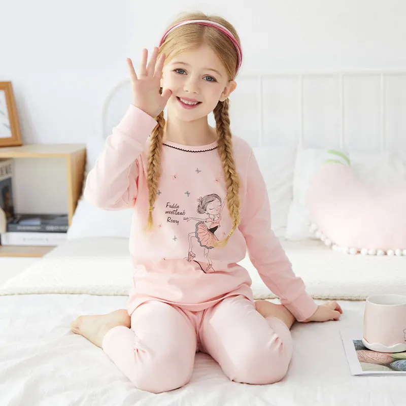 

Комплекты одежды для девочек, детские пижамы из натурального хлопка, детские пижамы с мультяшными животными, медведем, подростковые пижамы ...