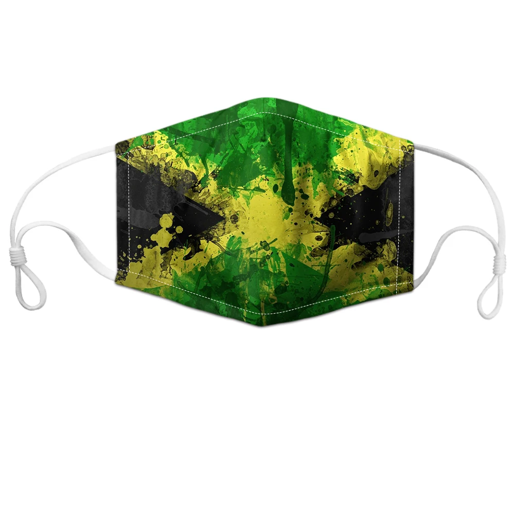 Jamaican Женская и Девичья маска с масляным рисунком для рта Модные дышащие