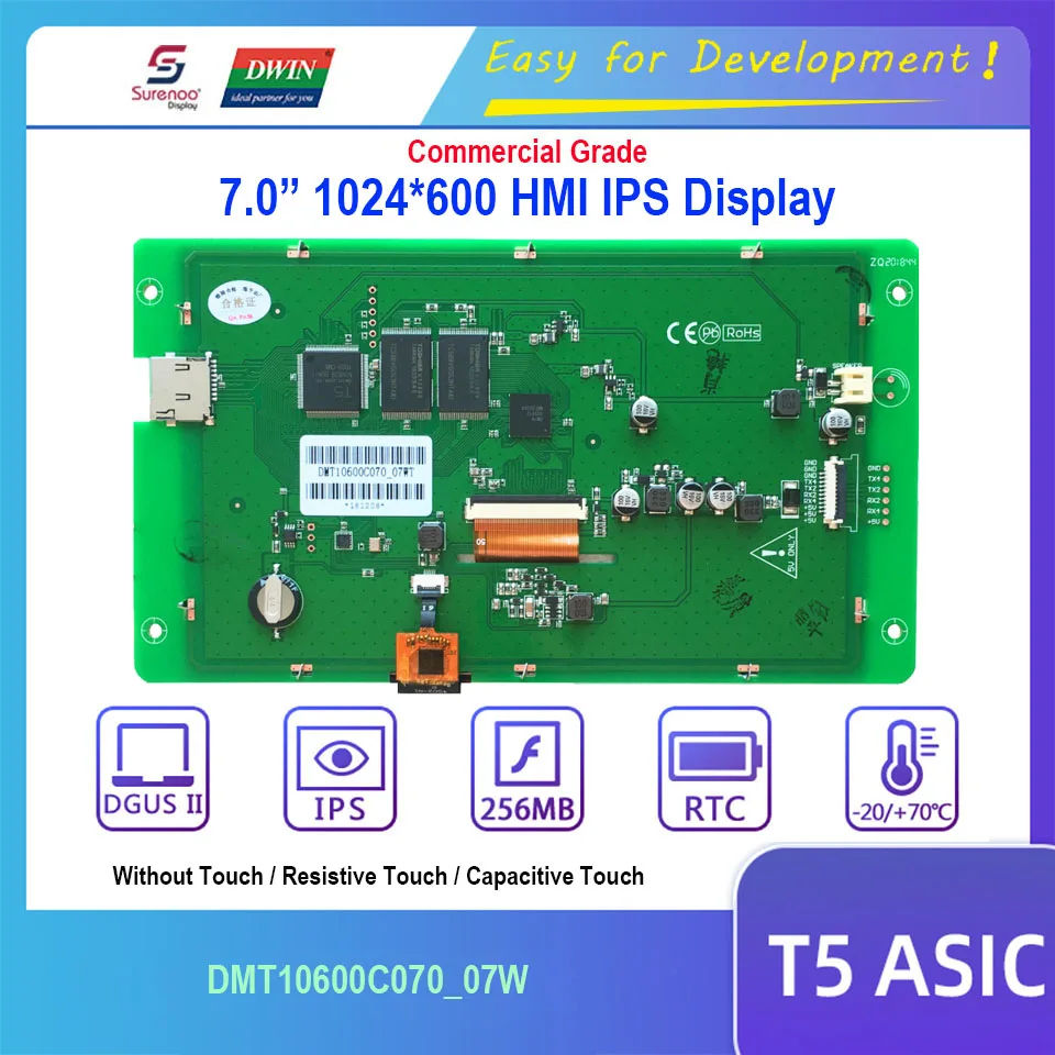 Dwin T5 дисплей HMI 7 0 &quot1024X600 DMT10600C070_07W IPS TTL жк-модуль экран с резистивной емкостной