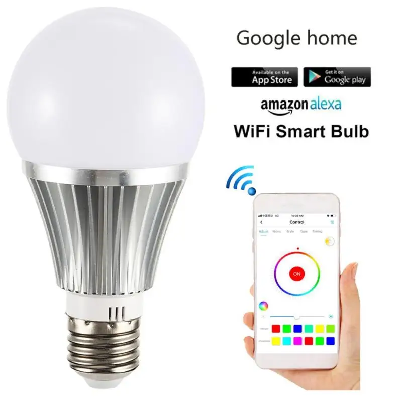 RGB полноцветная умная Энергосберегающая лампа E27 7 Вт светодиодный с регулируемой