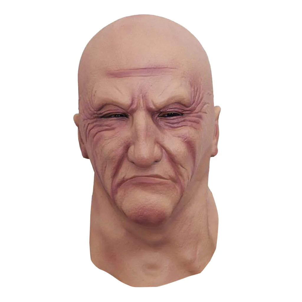 

Gag Toys Halloween Horror Funny Latex Full Headdress Old Man Head Horror Maks Halloween Cosplay Party Accessories #40