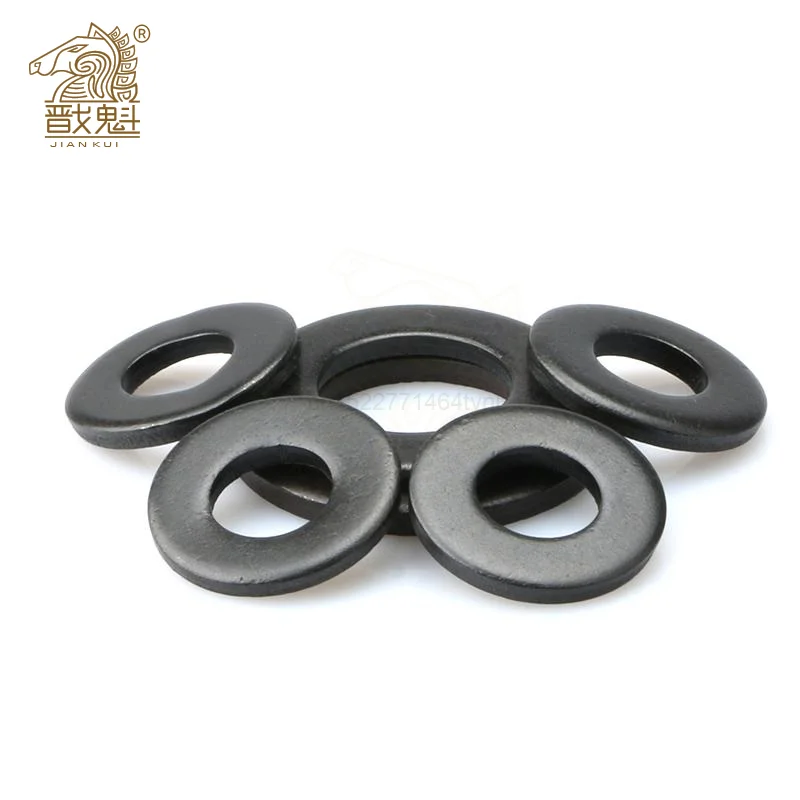 5/50pcs M2 M2.5 M3 M4 M5 M6 M8 M10 M12 M14 M16 M20 M22 M24 GB97 DIN125 Black Grade 8.8 Carbon Steel Flat Washer Plain Gasket Pad