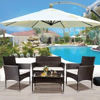 4pcsset nordic outdoor sofa woven rattan leisure table and chair villa garden patio balcony living room furniture combination