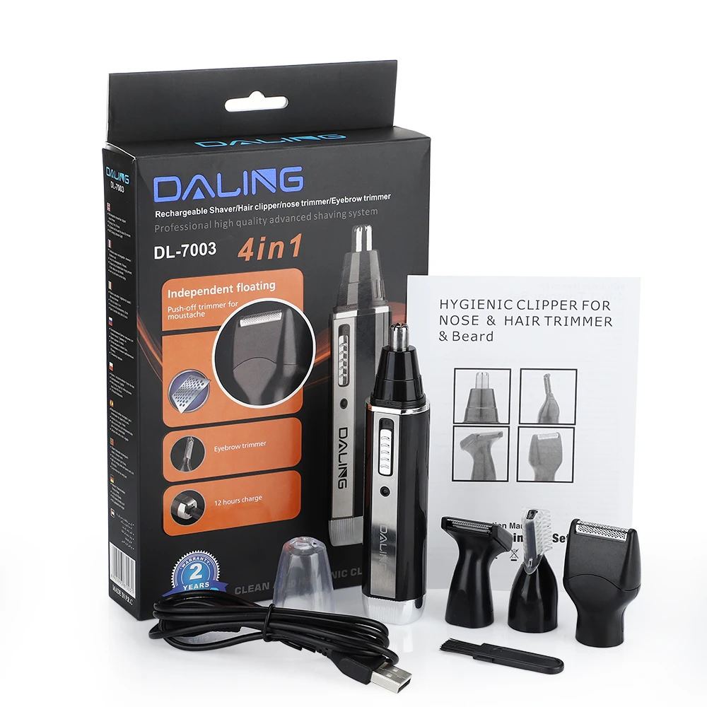 

4in1 Electric Nose Ear Hair Trimmer USB Rechargeable Multi Beard Eyebrow Razor Cordless Clipper Groomer Shaver Hair Trimmer Set