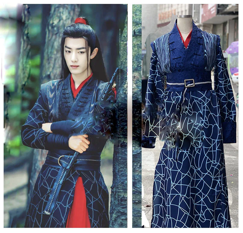 6 видов конструкций Wei Wuxian XiaoZhan мужской костюм ханьфу меч представления для ТВ