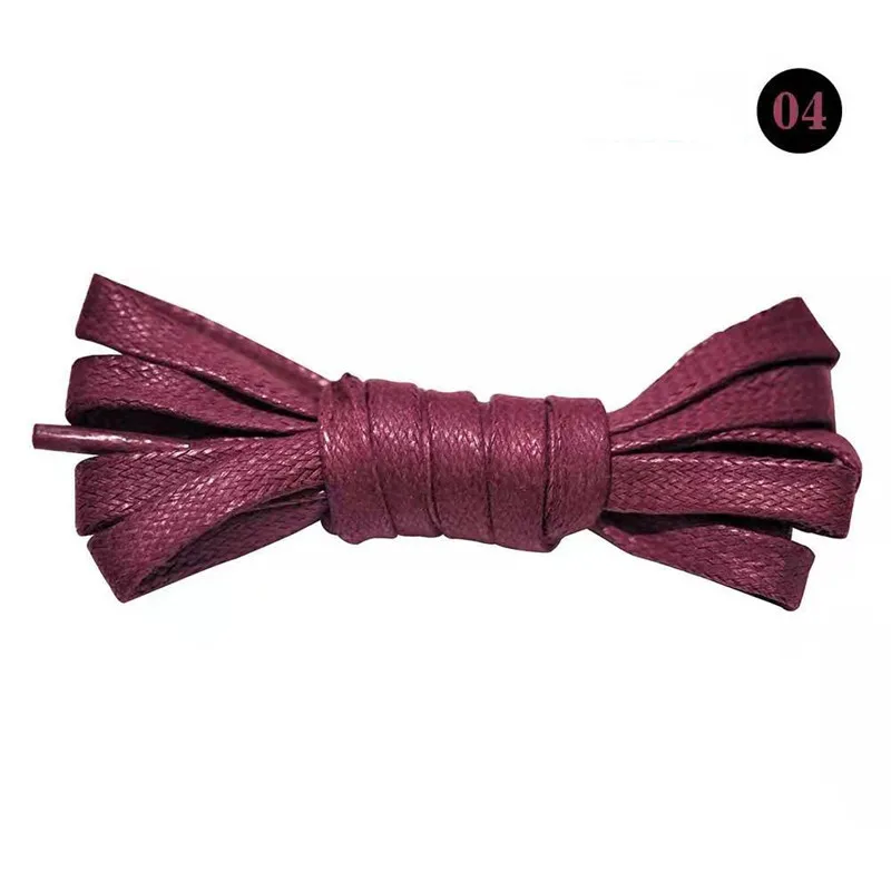 Dark Red 50/80/100/120CM 1Pair Unisex Waxed Flat Shoelaces Leather Waterproof Casual Shoes Laces Boots Shoelace For Shoes Accessories - Цвет: Dark Red