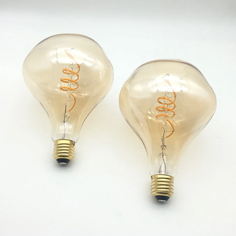 

Old-Fashioned Soft And Flexible Edison LED Filament Bulb G125 Dimmable Spiral Filament 4WE27 Filament Bulb Home Decoration