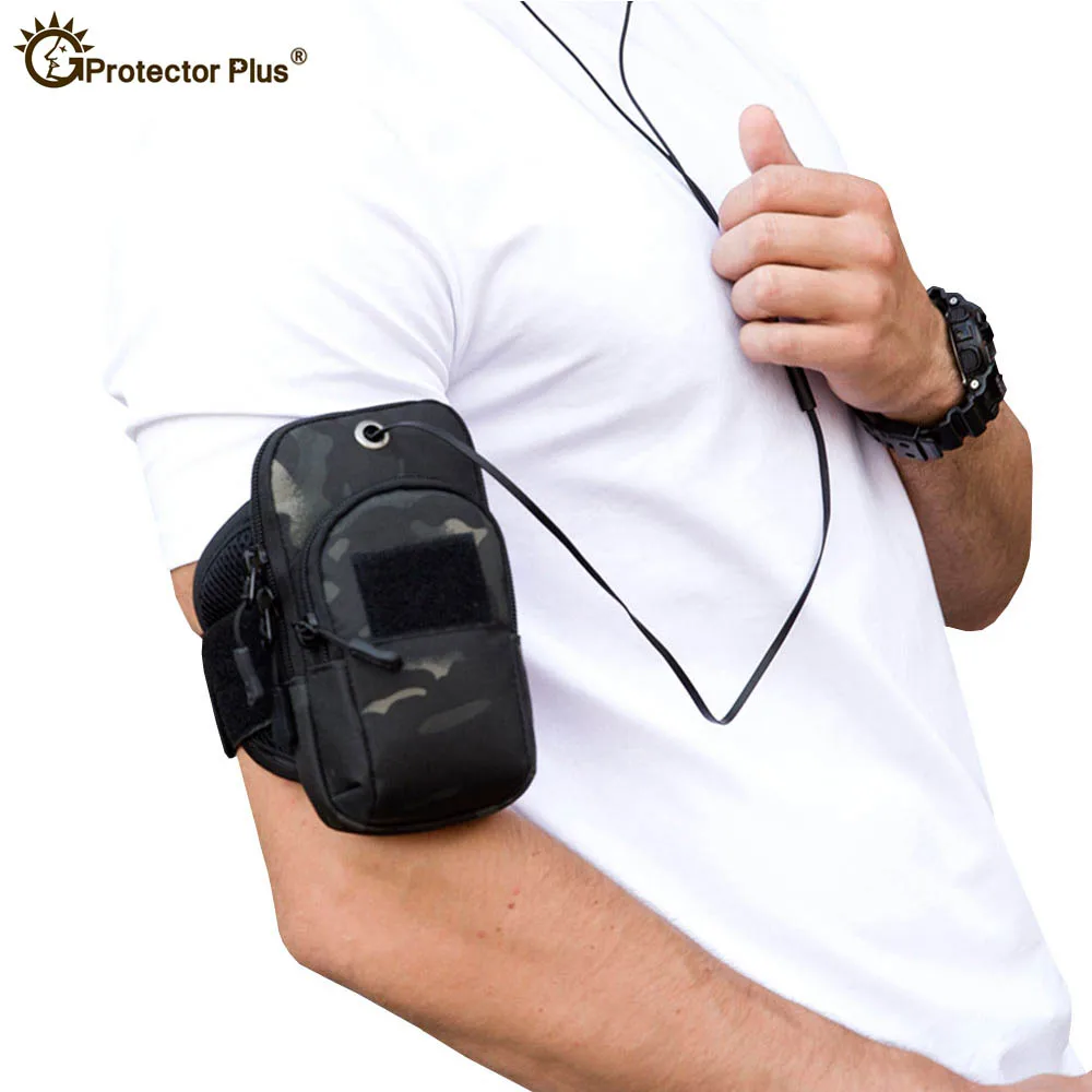 PROTECTOR PLUS Military Tactical 5.5 inches Mobile Phone Running Music Pouch Utility Arm Sport bag Climbing Hunting Cycling