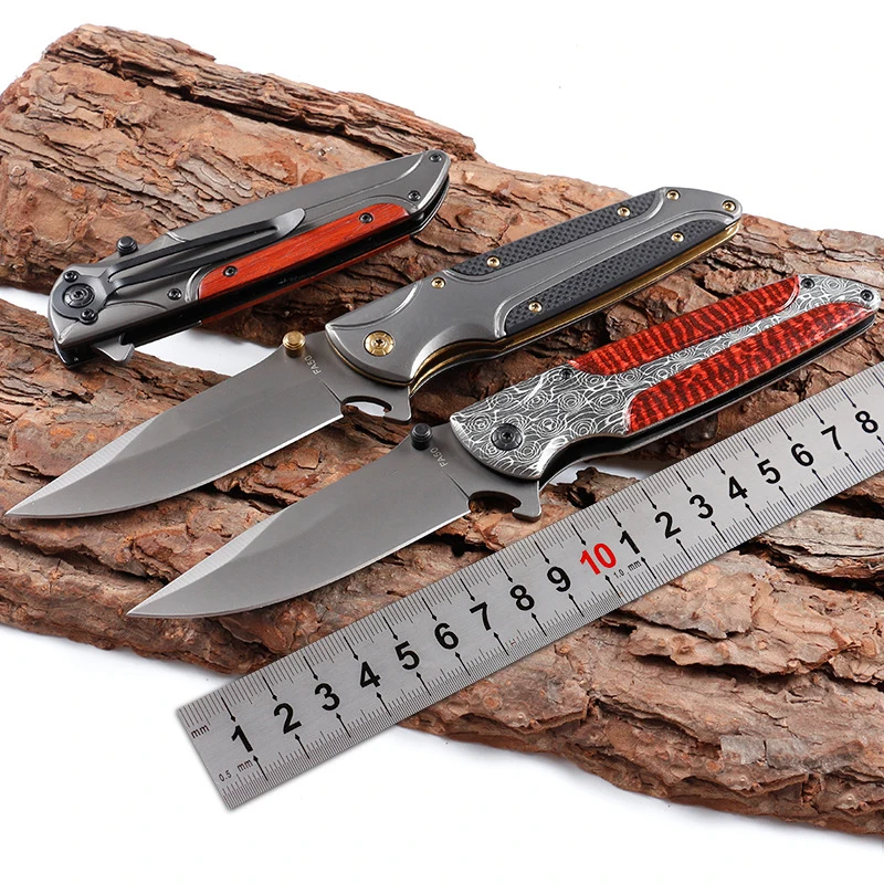 

High Hardness Tactical Folding Knife Outdoor Survival Self Defense EDC Knife G10/Rosewood Handle Opener Multifunctional Tools