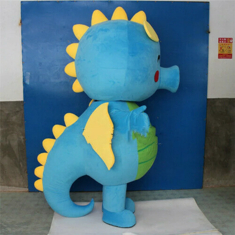 

Blue Plush Costume Seahorse Mascot Animal Fursuit Cosplay Suit Party Adult Size for Halloween Xmas Wild Cheers