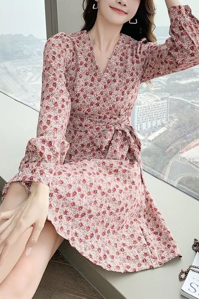 

COIGARSAM Women dress New Spring Dresses Red 2814