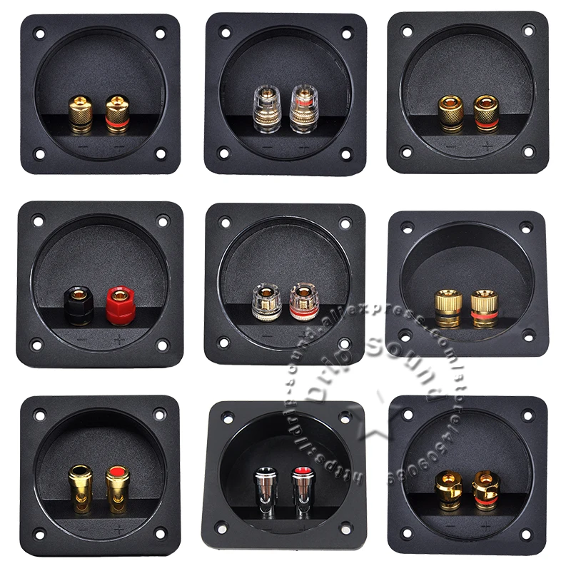 

2 шт. 80x80 мм двухсторонний динамик квадратная распределительная коробка Аудио Громкий динамик медная проводка Клеммная связующая колонка