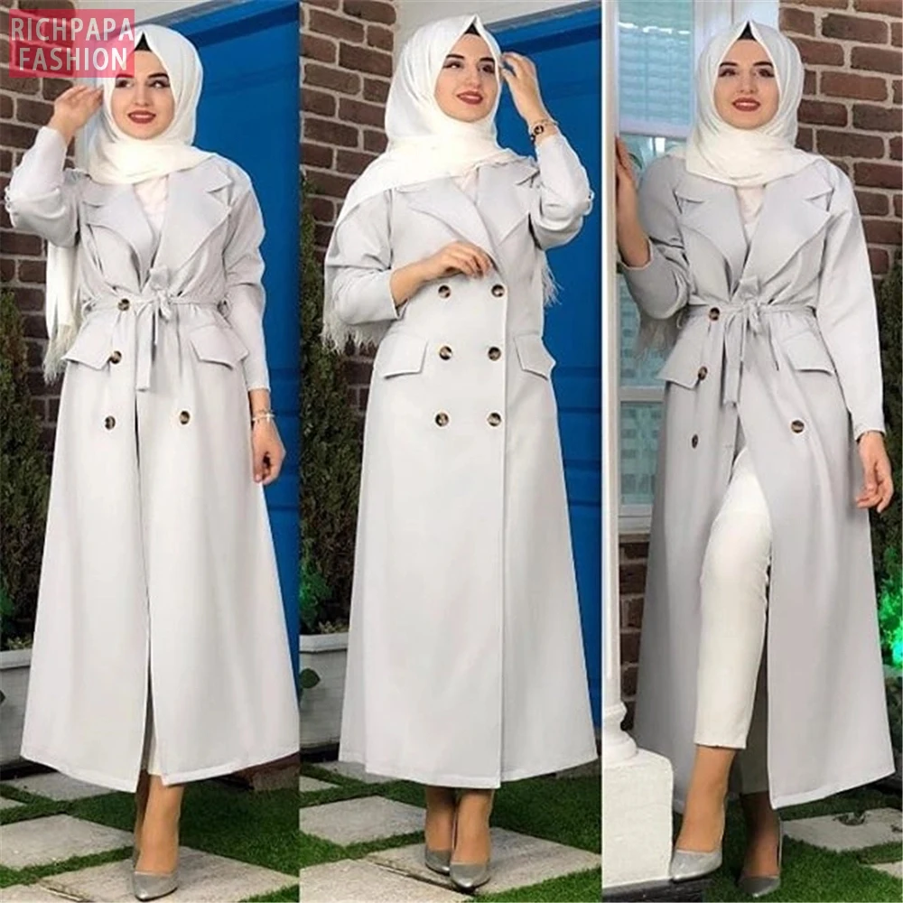 Женское кимоно абайя размера плюс зимний Кардиган в турецком стиле хиджаб