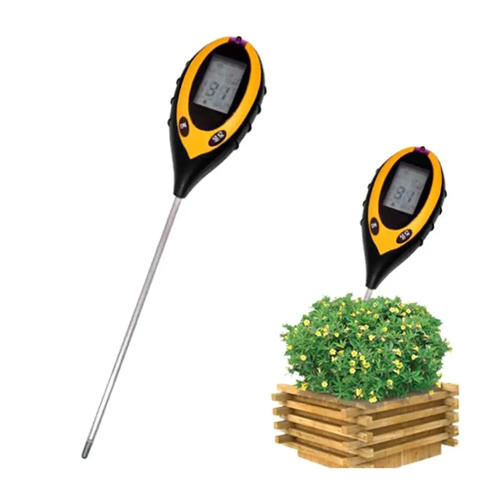 Цифровой измеритель PH 4 в 1 анализатор влажности почвы температуры светильник для
