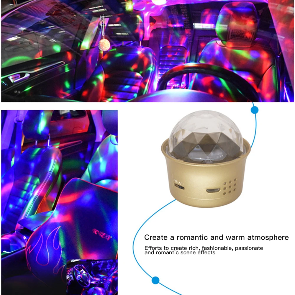 Звуковая активация вращающийся чешское стекло диско шар DJ Вечерние огни 3 Вт RGB