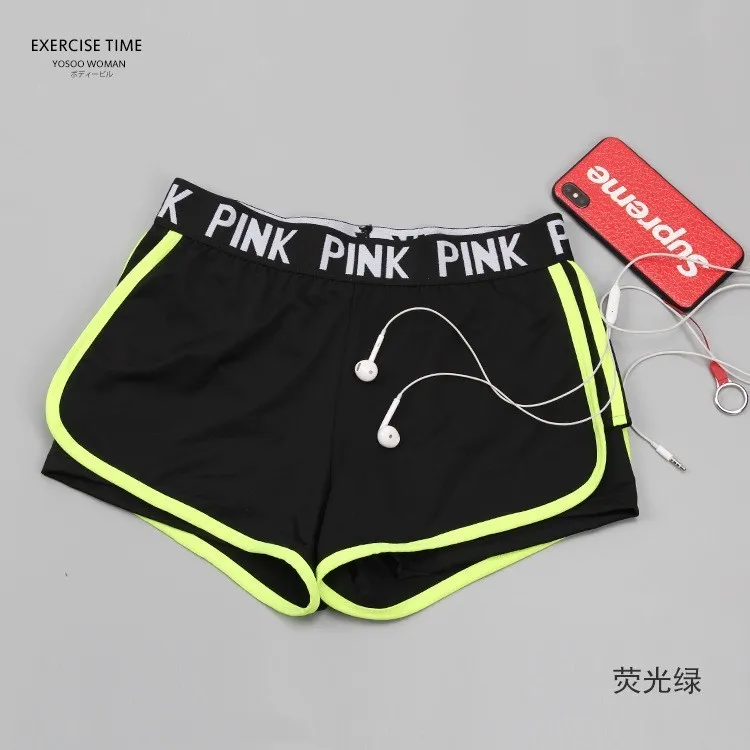 green shorts Новинка, Женский комплект для занятий йогой, женская одежда для занятий спортом для спортивного зала, спортивный комплект для бега, женская одежда для фитнеса, Conjunto Sport Mujer - Цвет: green shorts