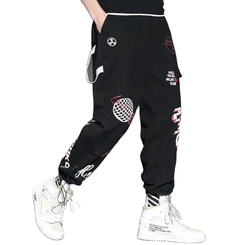 

J-Jay Brand 2021 Fall Men's Harem Pants Graffiti Printed Hip Hop Trendy Side Pocket Fashion Men's Streetwear Techwear Pants