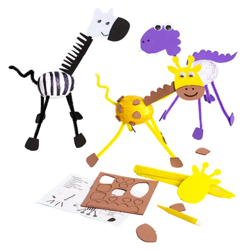 

Christmas Gift Toys for Children Crafts Kids DIY 3D animals Early Education Toys