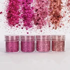 Ярко-розовый цвет Блестящий Блеск 1 мм блестки смешанный набор УФ эпоксидная смола плесень наполнитель материал для Сделай Сам изготовление смолы Искусство ремесло пигмент