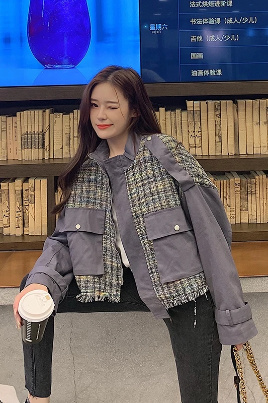 4XL Женская жира сестра! Сладкий карманная строчка Свободная кофта с длинными