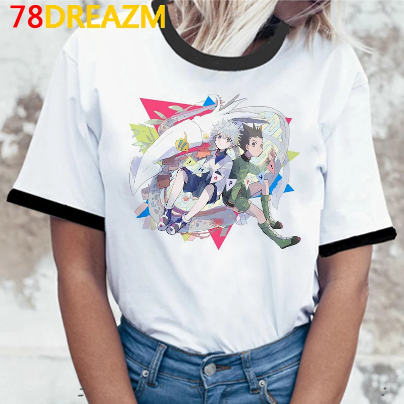 

Hunter x Hunter футболка летний топ femme tumblr kawaii Пара Одежда с принтом летний топ белая футболка размера плюс