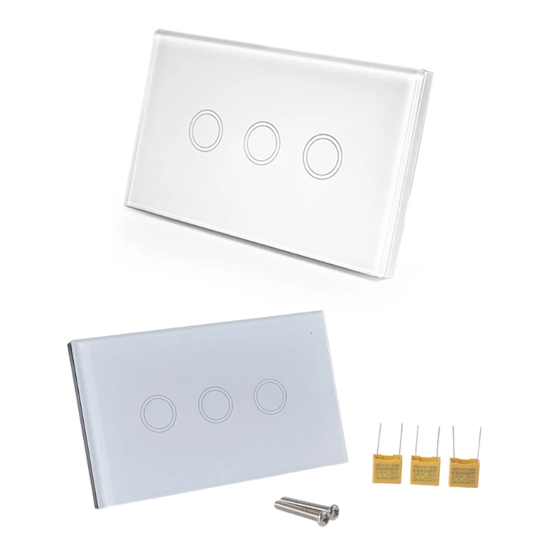 

LED Light Touch Switch for bulb US Standard Smart Home Wall Glass Panels 1/2/3 Gang