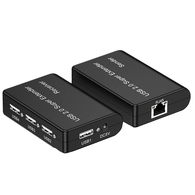 

Top USB2.0 Super Extender 100M 4 Port USB to RJ45 480Mbps Network Extender Adapter for Mouse Keyboard Camera EU Plug