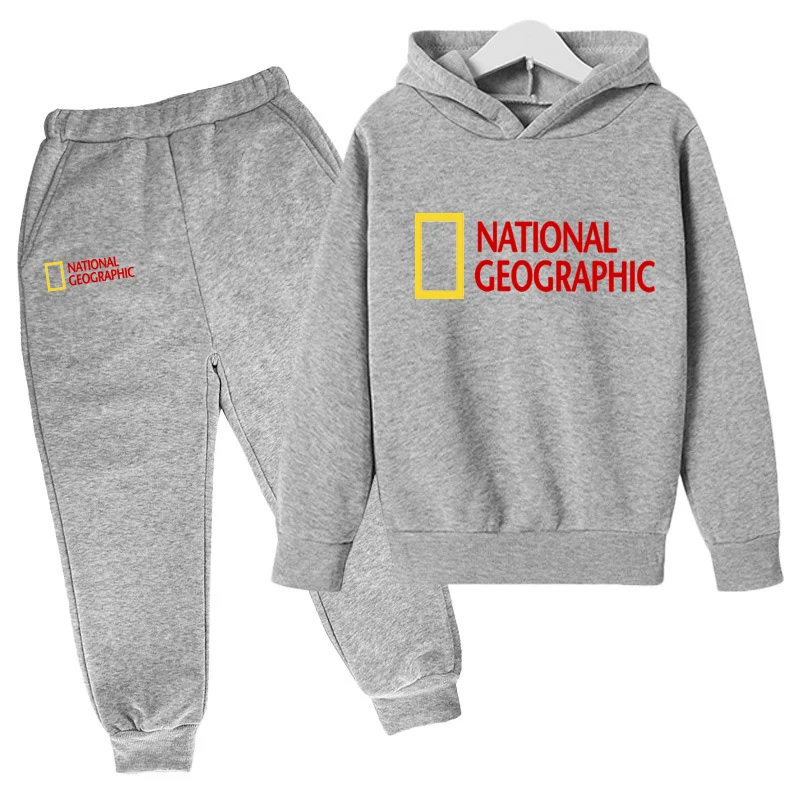 

Children's Clothing Fashion Brand National Geographic Girls Two-piece Suit Pure Cotton Sports Boys Sportswear Hoodie Outerwear