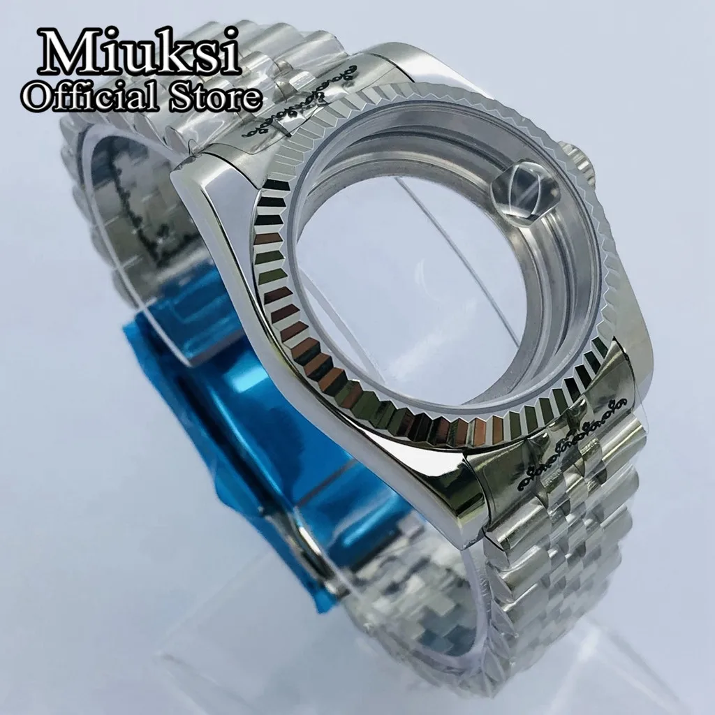 Miuksi 36 мм/40 мм сапфировое стекло чехол юбилейный браслет подходит для NH35 NH36 ETA2824 2836