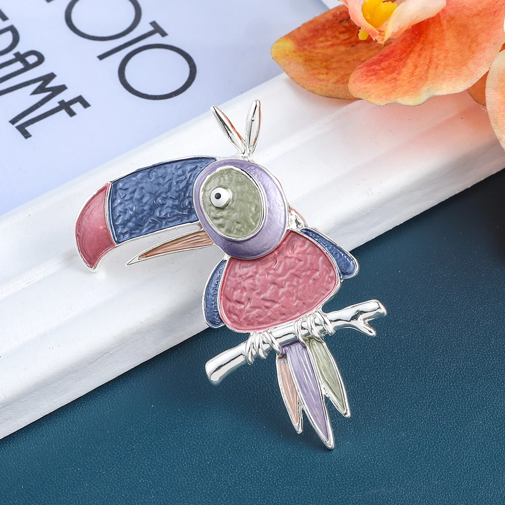 Новинка 2021 модная женская брошь MeiceM с магнитной пряжкой в виде дятла Роскошные