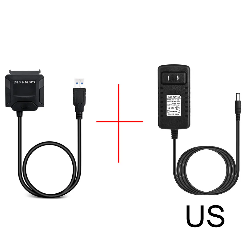 EPULA USB 3 0 на SATA жесткий диск адаптер для 5 дюймов HDD 2 SSD с 12 В 2A AC DC Поддержка питания