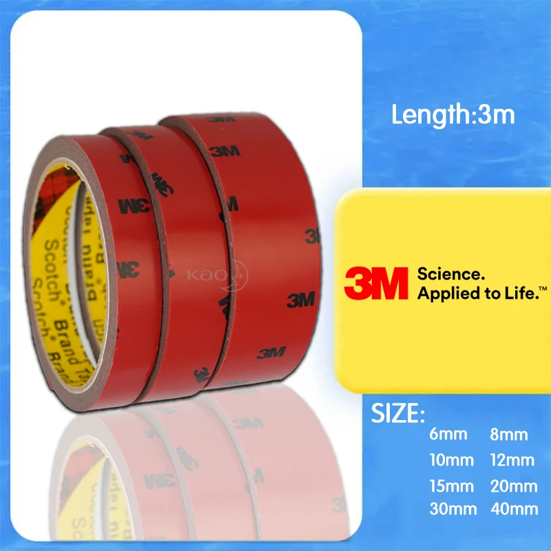 

3Meters/Roll Double-Sided Adhesive 3M VHB Car Wiper Strong Thickening Waterproof Shock-Absorption Fixed Foam Non-Marking Tape