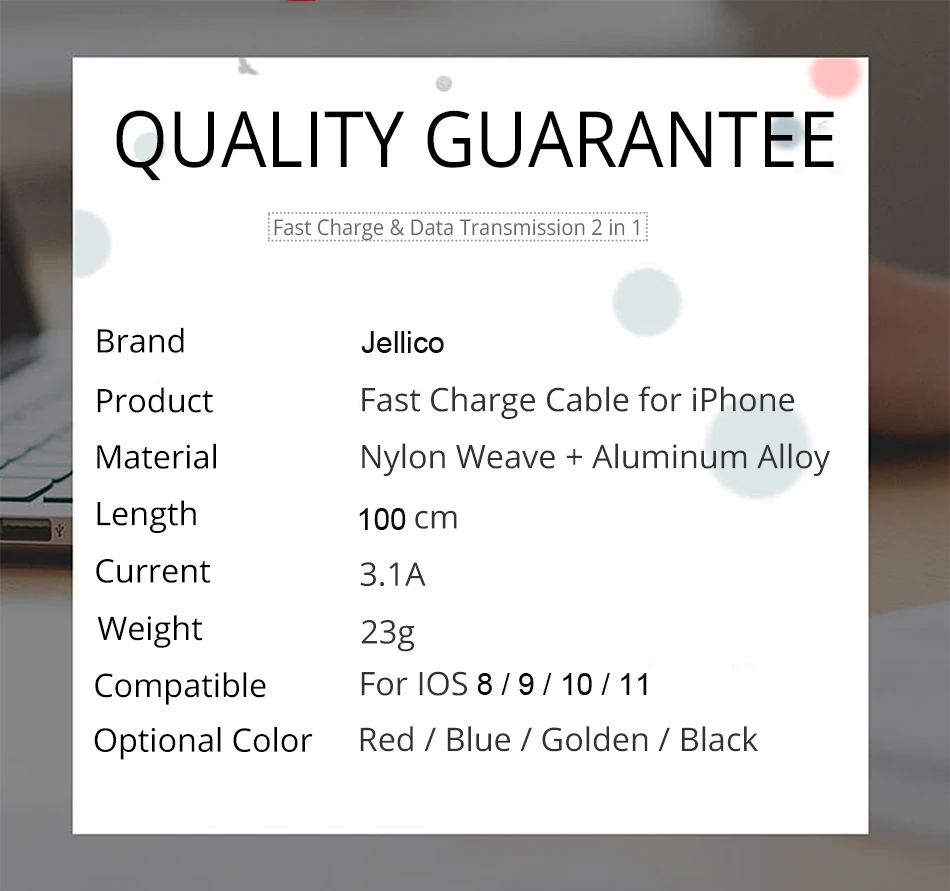 Jellico 1 м 3A светодиодный usb-кабель зарядное устройство для iPhone 11 Pro XS MAX XR X 8 7 6S 6 Plus 5 5S шнур для быстрой зарядки мобильного телефона