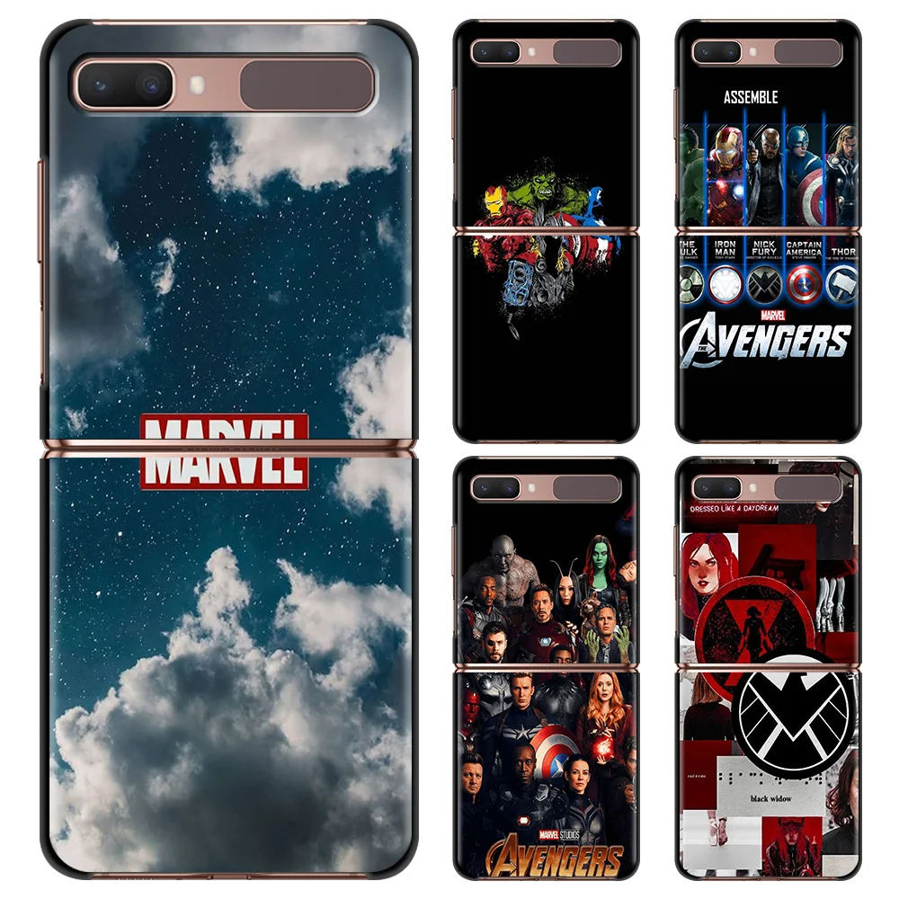 

Marvel Hero Logo Case For Samsung Galaxy Z Flip 3 5G Hard PC Back For galaxy Z Flip 3 Z Flip 5G Protective Coque Folding Fundas