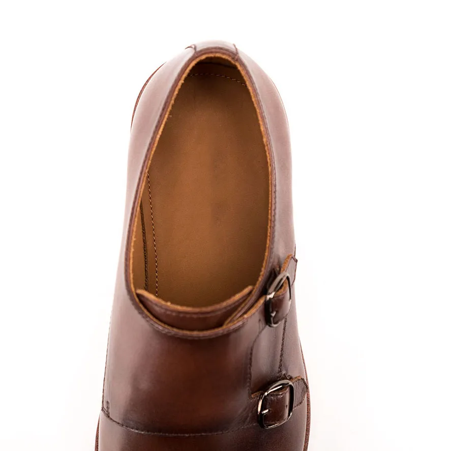 2020 мужские туфли ручной работы из натуральной кожи с двойным ремешком модельные