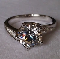 simple white diamond ring female engagement wedding ring size 6 7 8 9 10