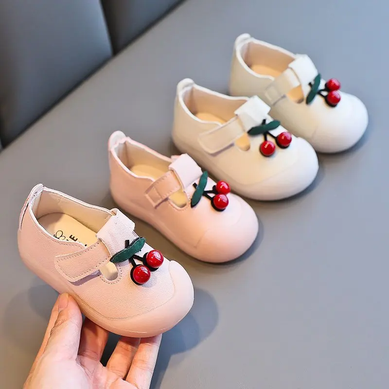 Детская обувь вишневого цвета новая модная корейская детская из искусственной