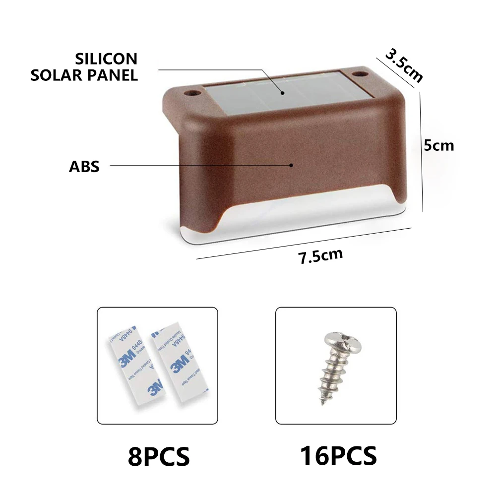 

Solar Lights Solar Step Lights Outdoor Waterproof Led Solar Power Garden Light Lamp decoration for Patio Stair Garden Yard Fence