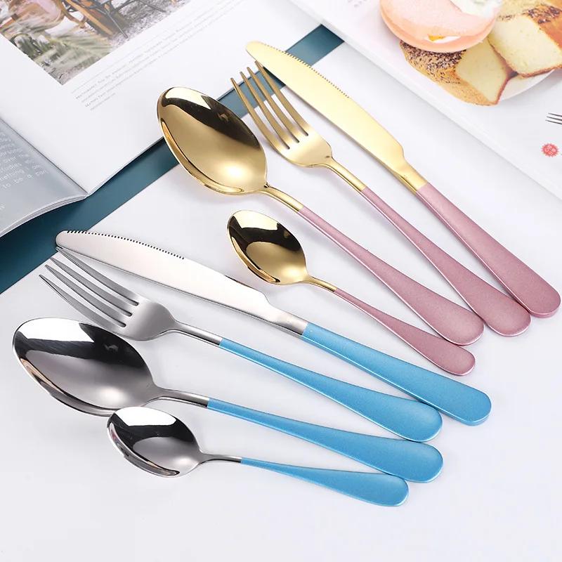 Нож из нержавеющей стали вилка и ложка креативный набор столовых приборов 1010 в