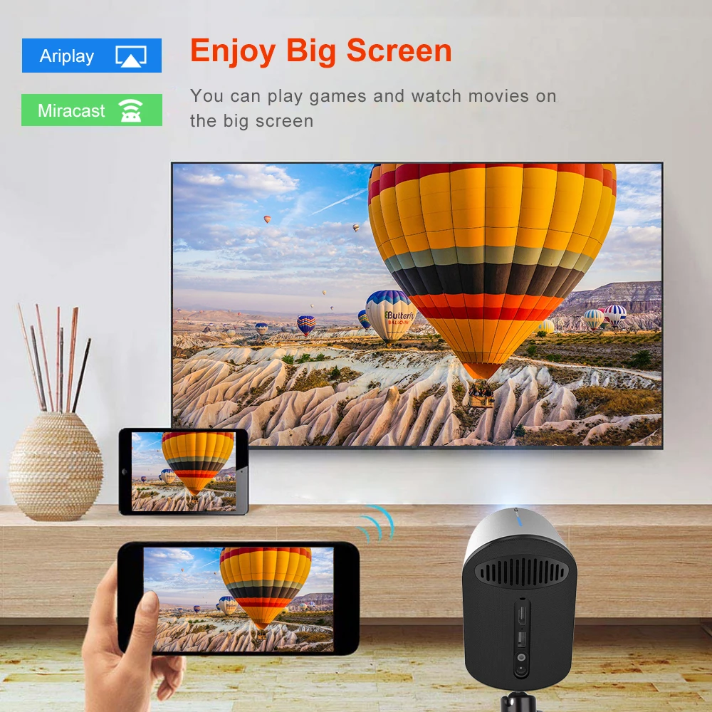 AAO DLP Проектор S211 портативный Мини 280Ansi 1080P Android IOS Смартфон WiFi проектор Miracast Airplay