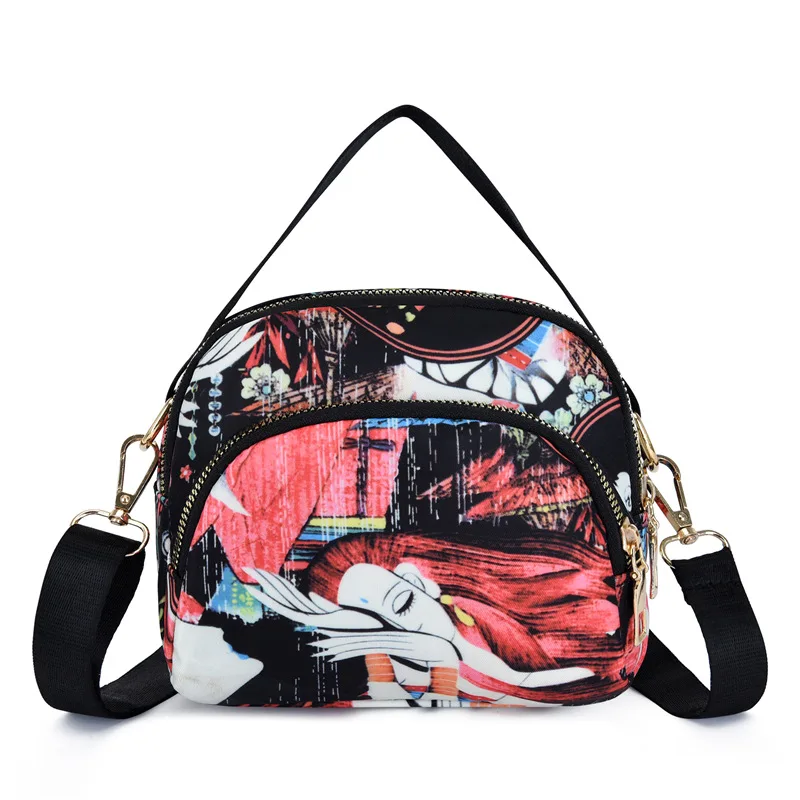 

Fashionable Solid Color Nylon Messenger Bag, New Cartoon Print, Large Capacity, Versatile Handbag, Easy To Carry Shoulder Bag