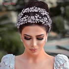 Роскошная Тиара для волос YouLaPan HP304 стразы, широкая Свадебная повязка на голову, свадебные головные уборы, свадебные аксессуары