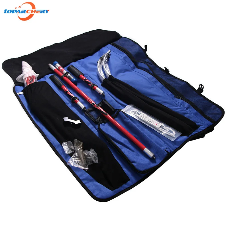 Сумка с бантом на вынос роскошным синим холстом для стрельбы из лука открытом