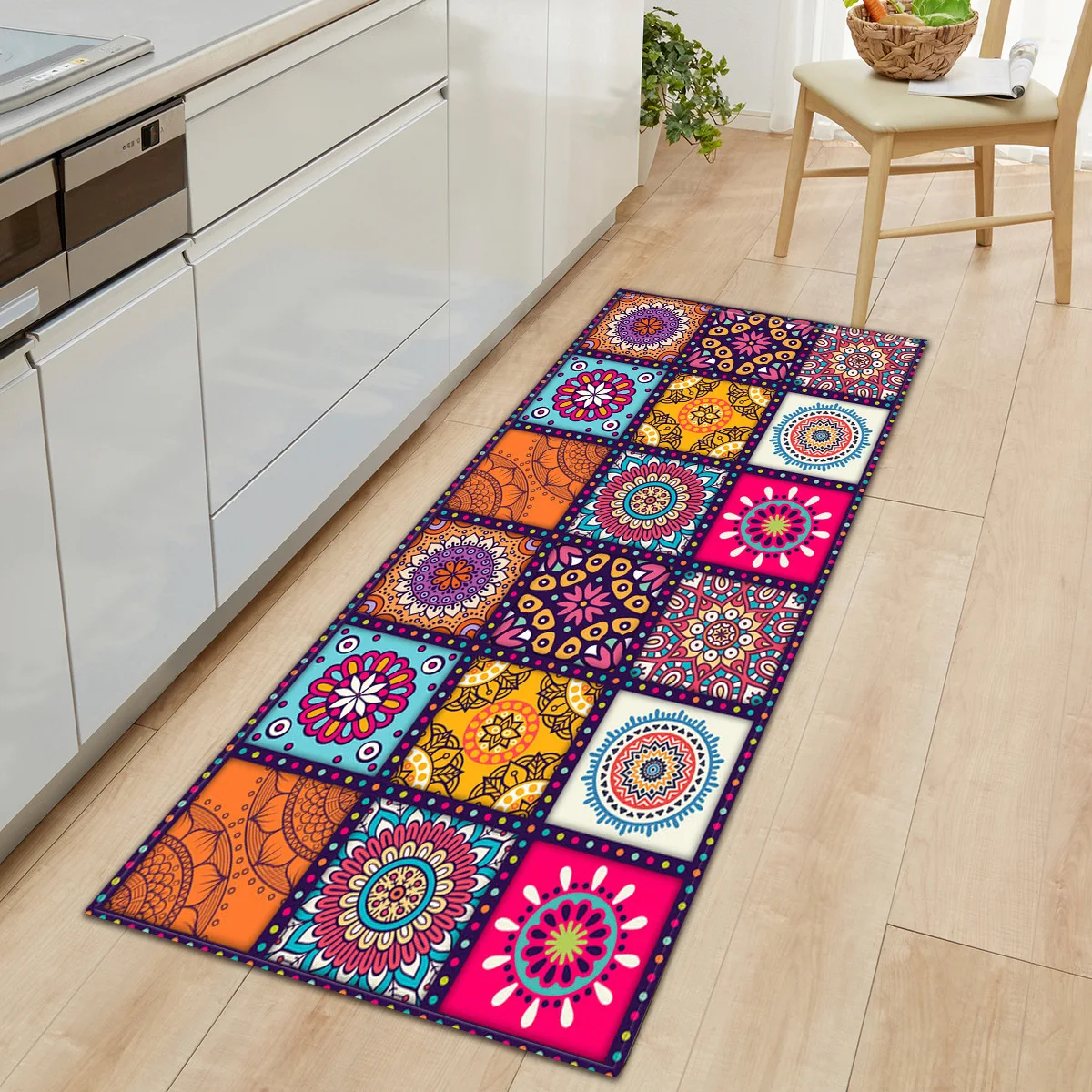 

Ethnic Style Carpet Strip Mat Love Theme Door Mat Retro European Pattern Large Carpet Square Mat Living Room Carpet