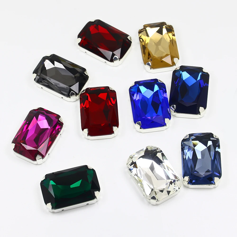 27*18 мм прямоугольная хрустальная пришивная стразы аппликация плоская задняя