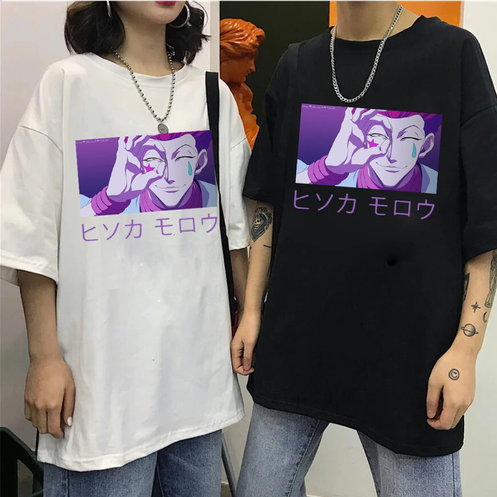 

Футболка с принтом аниме Hisoka, забавная рубашка с коротким рукавом для охотника X, японское аниме